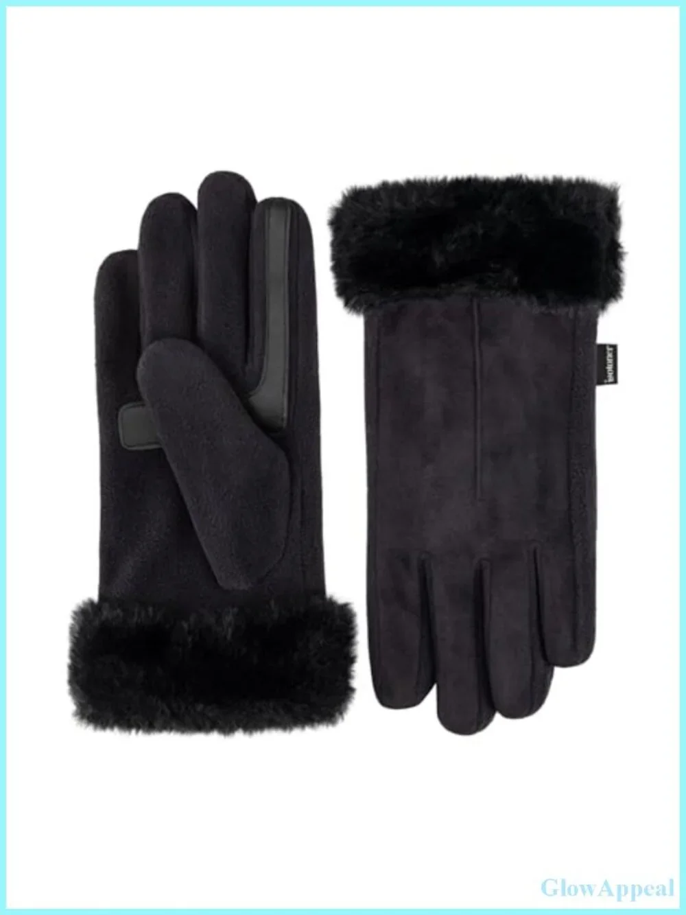 Water Repellent Touchscreen Gloves with Faux Fur Cuff and SmartDri